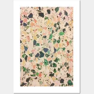 Brown Green Terrazzo Posters and Art